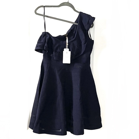 Ted Baker Navy Streena One-shoulder Knit Dress - Picture 8 of 9